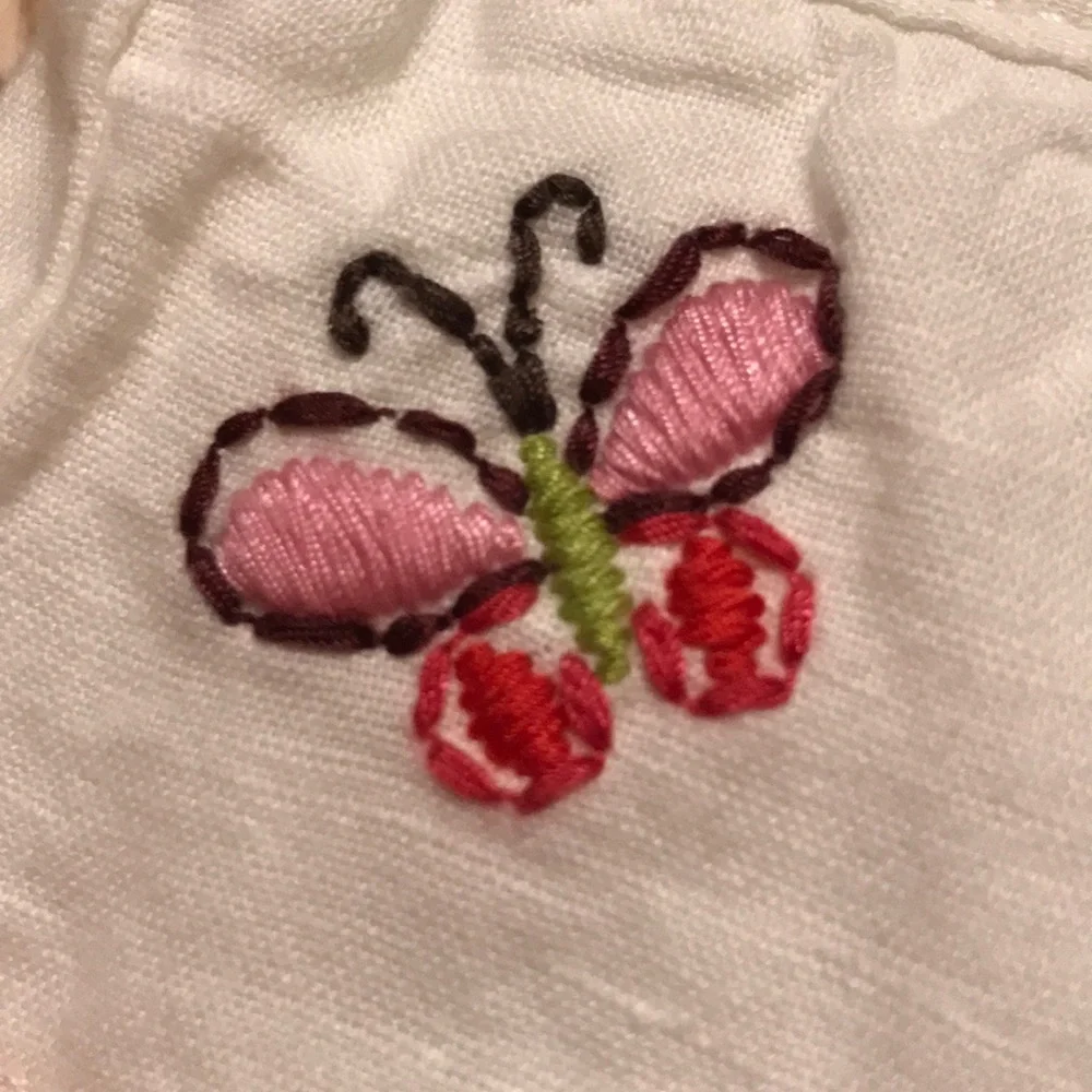 Baby Gap 12-18 months white cotton Muslin skirt embroidered red purple flowers
